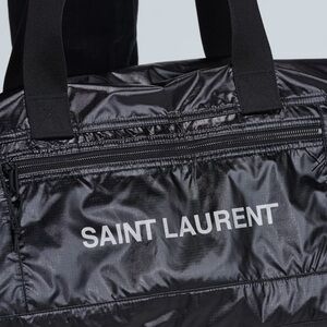 SOLD!!!! Saint Laurent Black Duffel Bag with Quilted Texture and Glossy Finish